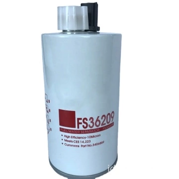 Pemisah air filter bahan bakar excavator yang dapat disesuaikan FS36209